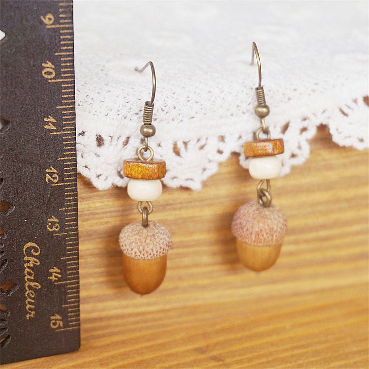 Wholesale Dried Fruit Trees Wooden Earrings